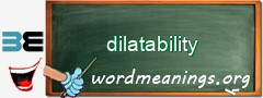 WordMeaning blackboard for dilatability